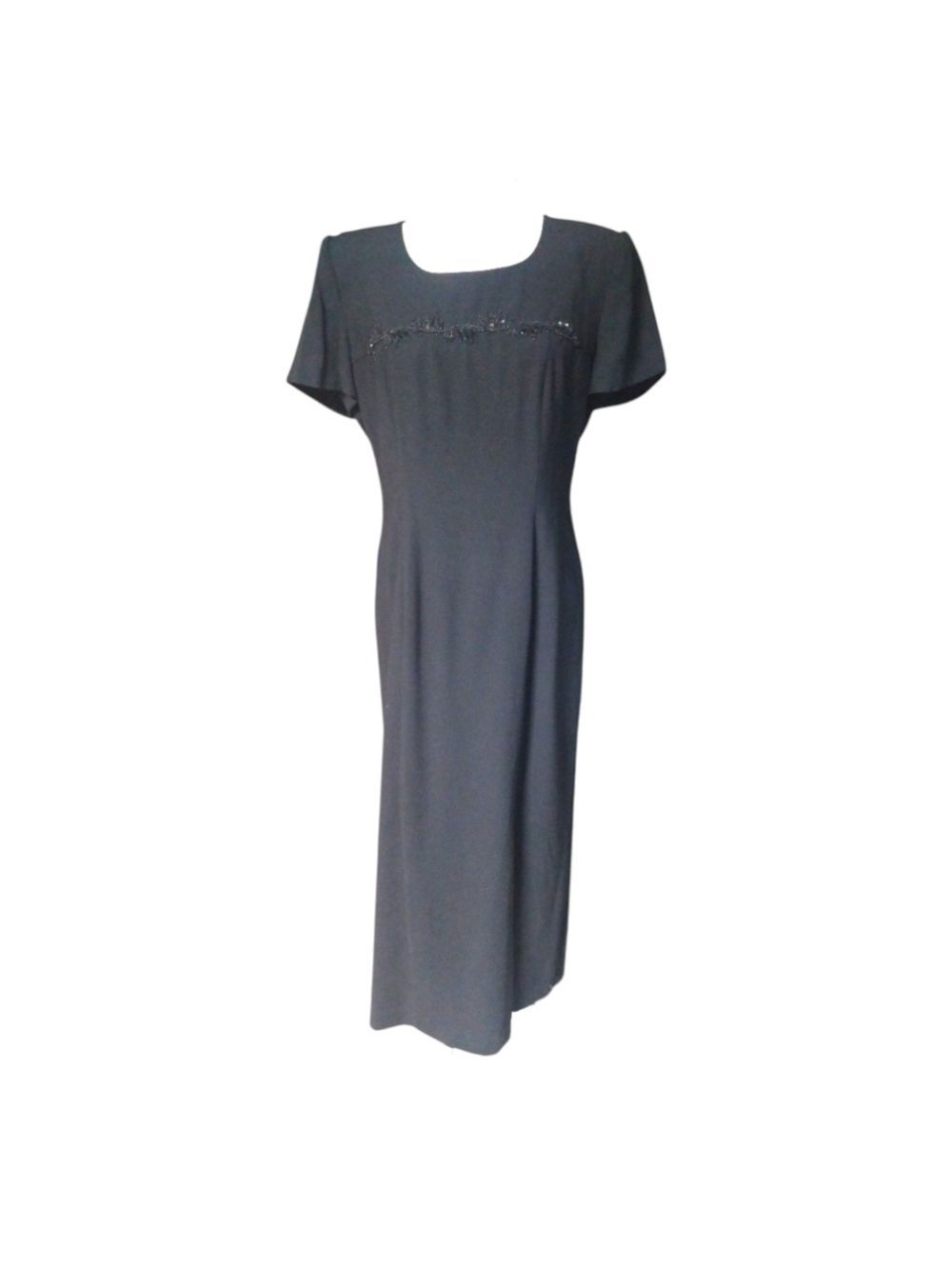 Elegant Black Midi Dress Size 12